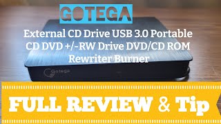 GOTEGA External CD Drive USB 30 Portable CD DVD RW FULL REVIEW amp TIP on File not Reading [upl. by Bassett]