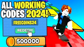 NEW ALL WORKING CODES FOR SKATEBOARD OBBY IN 2024 ROBLOX SKATEBOARD OBBY CODES [upl. by Ruford]