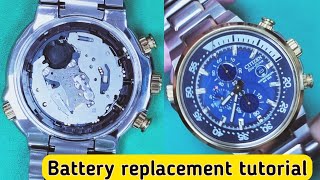 How to change the battery on the CITIZEN ECODRIVE B612 watch [upl. by Geehan]