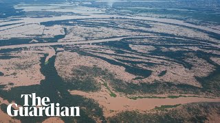 Aerial footage shows scale of flooding in Brazils Rio Grande do Sul [upl. by Glendon]