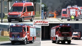 Einsatzfahrten zu einem PKW Brand in Ettlingen [upl. by Osrick]