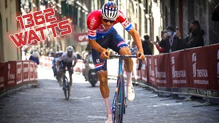 Mathieu van der Poel INSANE POWER DATA at Strade Bianche 2021 [upl. by Peatroy]