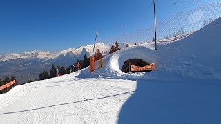 Samoens  GoPro POV skiing down Blue Les Chars in Grand Massif resort March 2022 [upl. by Akemahs]