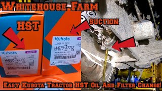 Kubota Tractor Hydrostatic Oil And Suction HST Filter Change DIY [upl. by Ayocat]