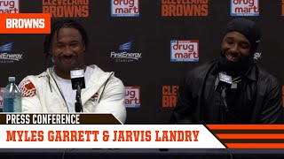 Myles Garrett amp Jarvis Landry Postgame Press Conference vs Broncos [upl. by Asyram]