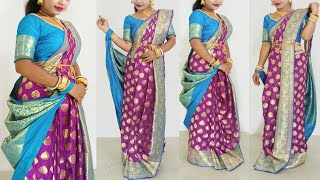 RECEPTION বা বৌভাতে শাড়ি পরবে কিভাবে  BRIDAL SAREE DRAPING [upl. by Ardnos]