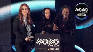 Sugababes  Impact Award acceptance speech at the MOBOAwards  2024 [upl. by Nnauol]