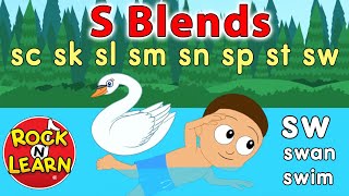 Beginning Consonant Blends with S  Learn to Read sc sk sl sm sn sp st sw  Rock N Learn [upl. by Oalsecnew787]