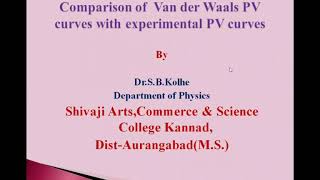 Comparison of Van der Waals PV curves with Experimental PV curves [upl. by Aicelaf880]