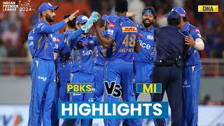 PBKS Vs MI Highlights Mumbai Indians Beat Punjab Kings In A Thrilling Match  IPL 2024 Highlight [upl. by Meeks]