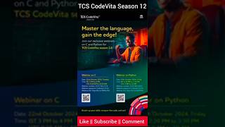 TCS CodeVita Season 12 webinar codevita tcscodevita tcs youtubeshorts [upl. by Bohaty]