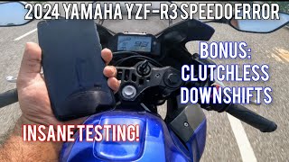 2024 Yamaha YZFR3 Speedo Error  Clutchless Downshifts  How to DOWNSHIFT without using clutch [upl. by Bruner68]