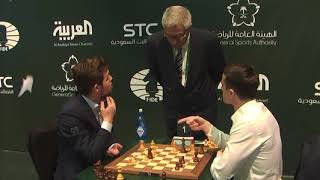 El incidente en Carlsen  Inarkiev Ctodel Mundo de Blitz 2017 [upl. by Roselin]