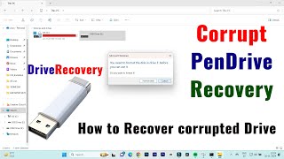 how to recover corrupted pen drive how to fix the file system issues in external drives [upl. by Ludwog]