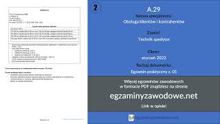 Egzamin zawodowy praktyczny z 01 A29 Obsługa klientów i kontrahentów styczeń 2022 [upl. by Flossie]