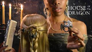 Mysterious Personal Hair Styling House Of The Dragon InspiredDetailed Hair Style Scalp Exam ASMR [upl. by Noskcire]