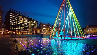 4K London Walk  Kings Cross at Night  Coal Drops Yard amp Granary Square [upl. by Eladnor]