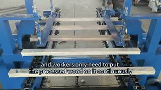 Automatic Double End Trim Saw Machine Precision Wood Board Cutting Sliding Table Saw Machine [upl. by Merl213]