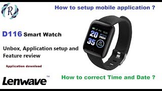 D116 Plus Smart Watch  Unboxing Setup dateTime First time setup and feature review [upl. by Rosie46]