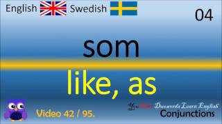 42 Conjunctions konjunktioner Svenska  Engelska Ord  Swedish  English Words [upl. by Gulick]