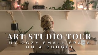 Art Studio Tour 🎨 How I Set Up and Organized my Small Cozy Minimalist Home Studio on a Budget [upl. by Krasnoff]