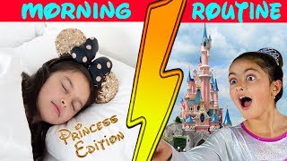 Morning Routine Princess Sisters In Real Life at DisneyLand👸👑 [upl. by Byram751]