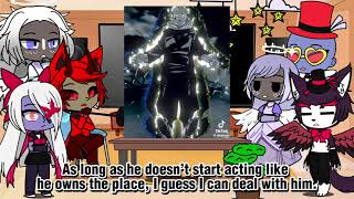 Hazbin Hotel Angels react to gojo satoru as new god  jujutsukaisen  Lucifer  Charlie  Gacha life [upl. by Leighland]