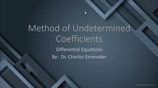 Undetermined Coefficients [upl. by Hewitt168]