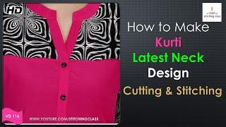 Neck Design for Kurti  Kurti Neck Design Cutting and Stitching [upl. by Llerud449]