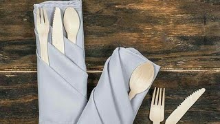 FANCY SILVERWARE POUCH NAPKIN FOLDING [upl. by Sher]