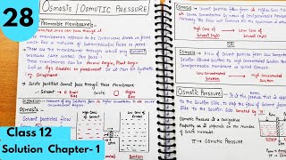 Osmosis Osmotic Pressure Colligative property Solutions Chapter1 Class12 Chemistryneet jee [upl. by Sinylg]