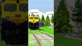 Diesel Locomotive Running On Bumpy Forked Railroad Trackstrain [upl. by Philipson387]