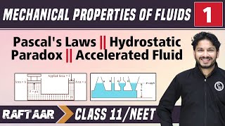 Mechanical Properties of Fluids 01  Pascals Laws  Hydrostatic Paradox  Class 11NEET  RAFTAAR [upl. by Roby427]