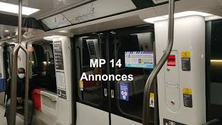 MP 14 annonces Paris metro ligne 14 [upl. by Natsreik]