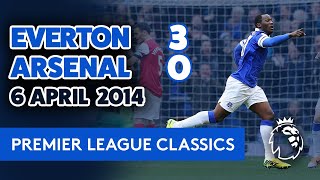 PL CLASSIC EVERTON 30 ARSENAL  NAISMITH AND LUKAKU STUN GUNNERS  6 APRIL 2014 [upl. by Angle285]