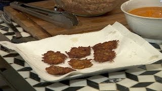 Thanksgivukkah Recipe Latkes with Butternut Applesauce [upl. by Nosnah]