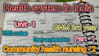 Health system in India unit 1 GNM 3rd year community health nursing  2 easy explanation [upl. by Aierbma]