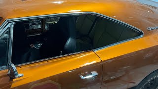 69 Charger quarter window belt moulding installation [upl. by Ozmo]