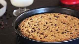 One Skillet Giant Chocolate Chip Cookie  How Tasty Channel [upl. by Yerffeg430]