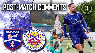 POSTMATCH COMMENTS LEAGUE  Eastbourne Town FC H  26th October 2024 [upl. by Enelrac217]