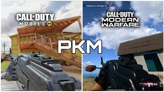 COD Mobile Vs COD Modern Warfare Warzone  PKM gun comparison [upl. by Anair]