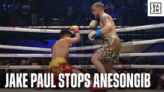 Jake Paul Defeats AnEsonGib Via FirstRound Stoppage [upl. by Hux833]