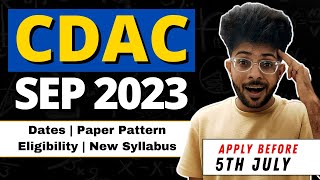 CDAC NEW Batch Announced  Sept 2023 Batch  Courses  Eligibility  CCAT Syllabus Changed ✅ [upl. by Esorrebma]