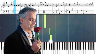 Andrea Bocelli  Time to say Goodbye easy piano tutorial [upl. by Jenni]