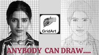 How to draw face outline by using grid method  complete tutorial [upl. by Japheth]