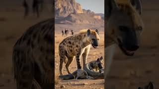 Clash of Predators Hyena vs Giant Lizard in the Heart of the Desert youtubeshorts [upl. by Aihsemat]