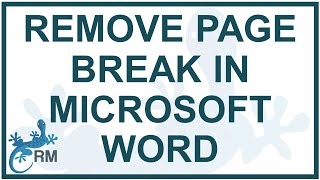 How to remove a page break in Microsoft Word [upl. by Ganiats763]