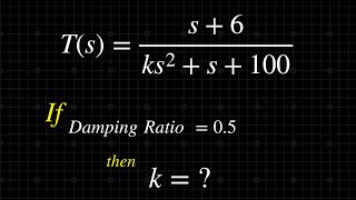 Damping ratio solved problem  Find unknown value k  Control System Solved Problem [upl. by Kyte205]