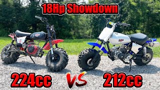 18 Hp 212cc Vs 18 Hp 224cc Mini Bike Showdown  The Road To Horsepower [upl. by Clo686]