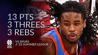 Cason Wallace 13 pts 3 threes 3 rebs vs Spurs 2023 Summer League [upl. by O'Toole756]